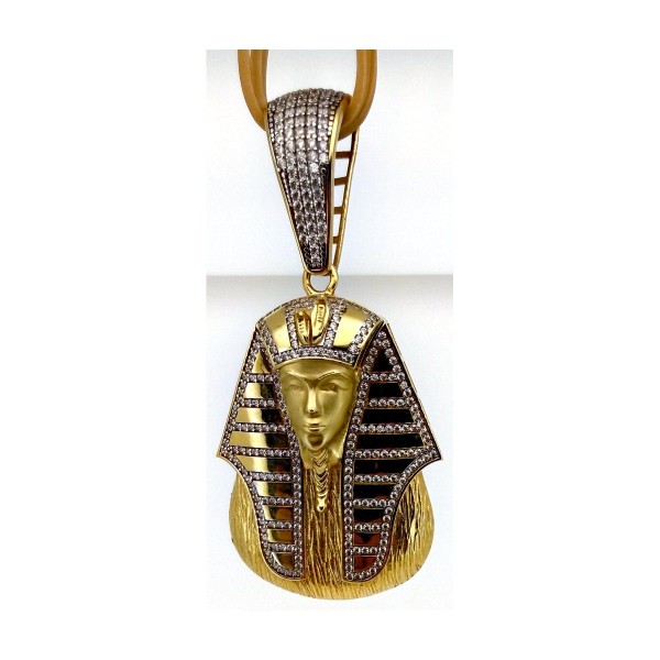 Medalla colgante faraon de oro 18k